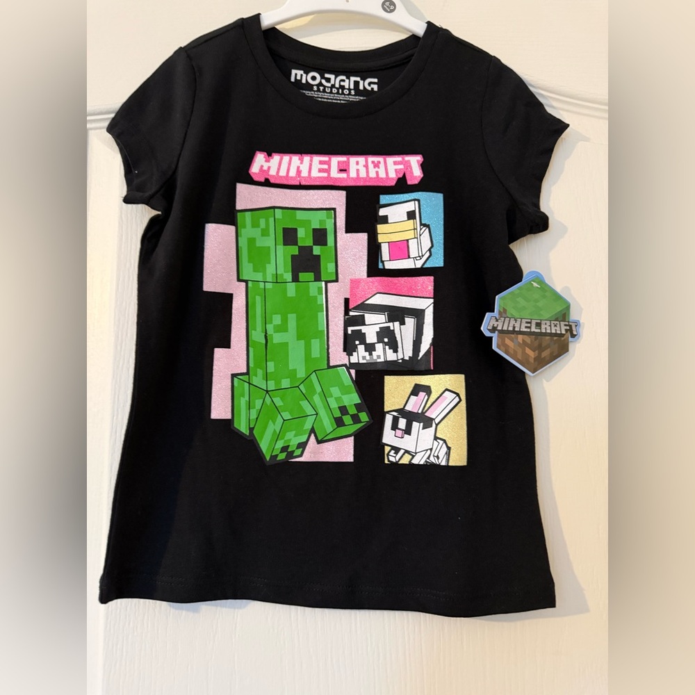 Kids Black T-Shirt Minecraft 4T-5T